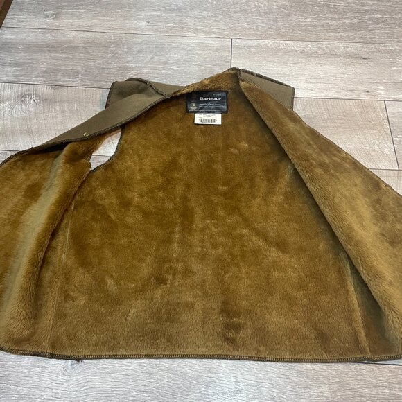 Barbour warm pile lining vest brown/olive snap in A297 C40 M - Picture 5 of 5